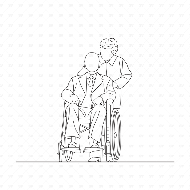 CAD and Vector Elderly People Set
