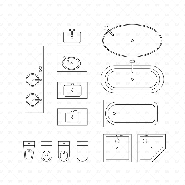 CAD and Vector Entire Home Interior Design Furniture Mega-Pack (Top View)