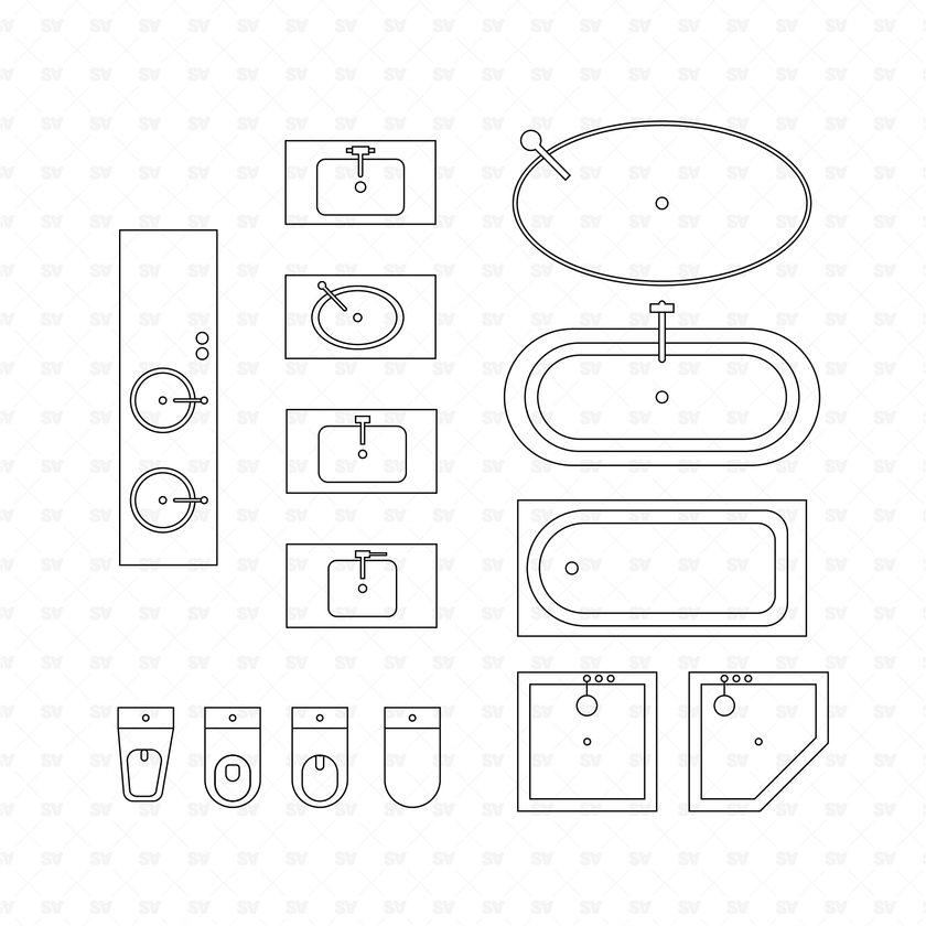 Home Furniture CAD & Vector Pack - Top View – Studio Alternativi