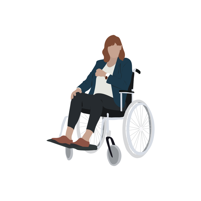 vector disabled woman