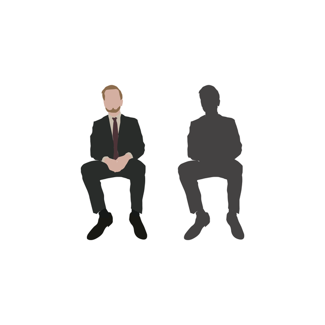 vector flat people sitting
