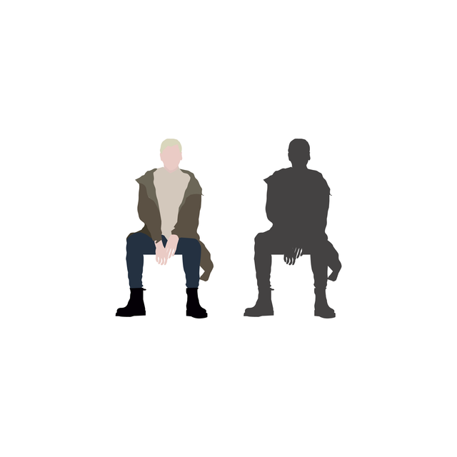 vector flat man sitting