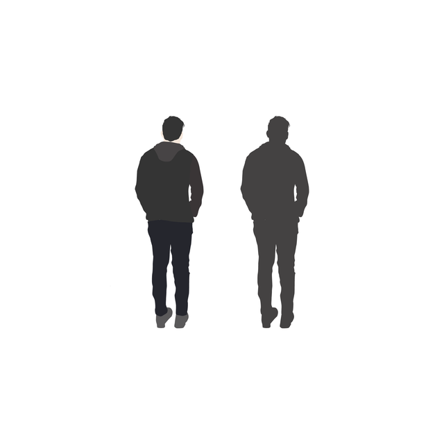 vector flat people man back