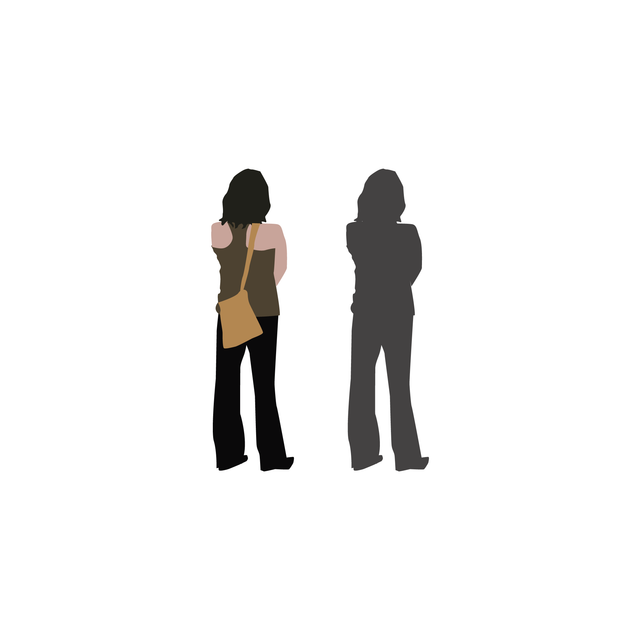 vector flat people woman back