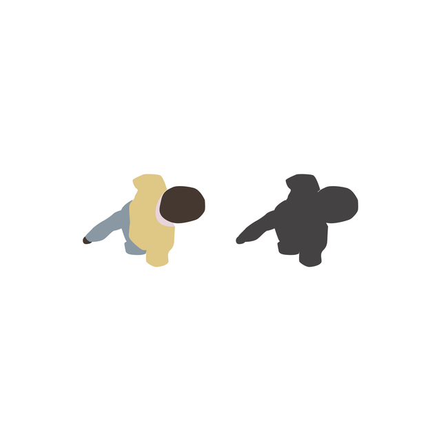 vector flat people from top