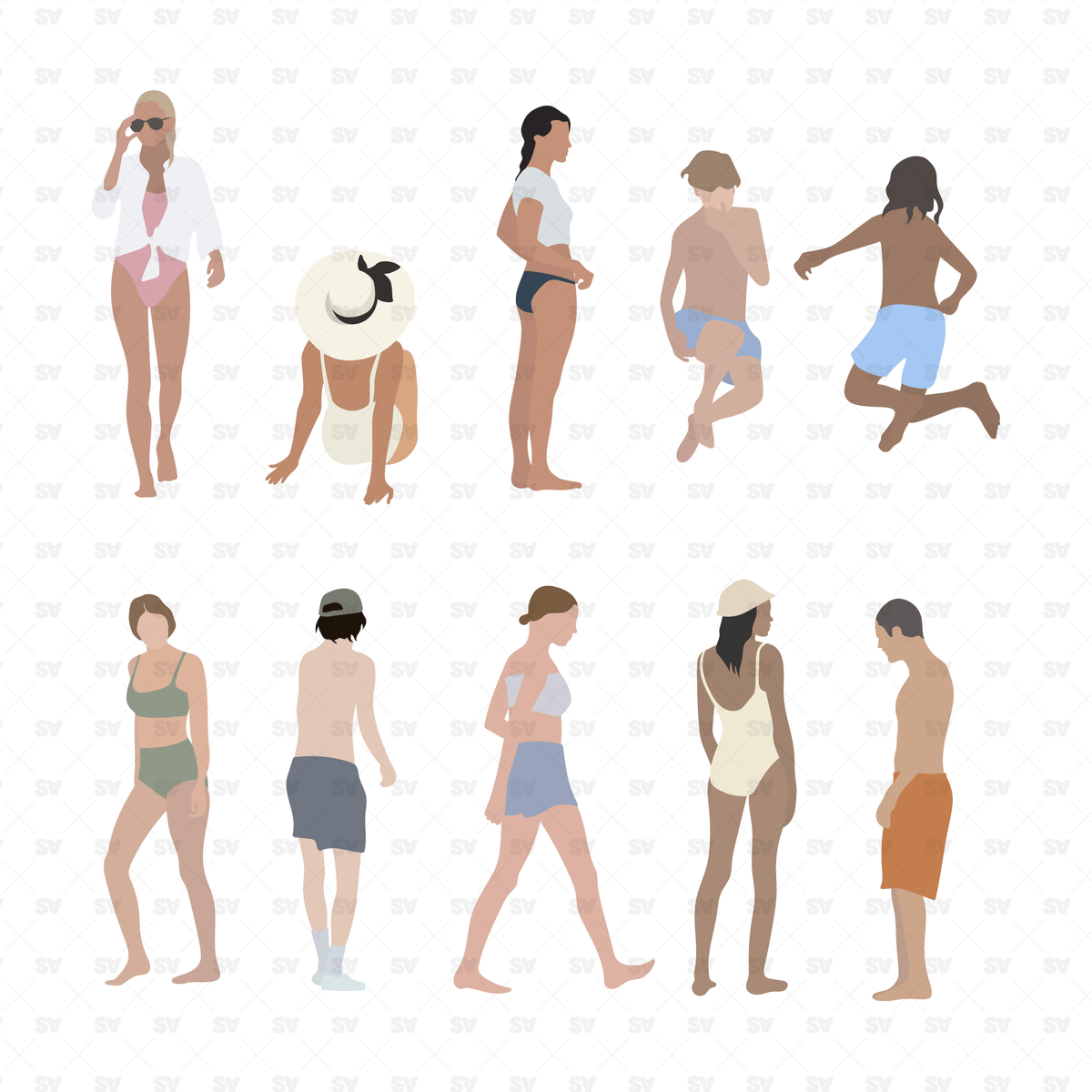 Vector Beach People | AI PNG Download | Studio Alternativi