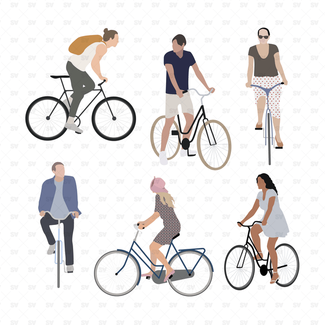 Vector Cyclists People