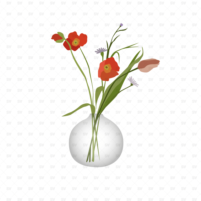 Flat Vector Indoor Flowers