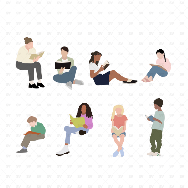 Flat Vector Library People