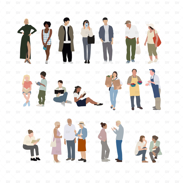 flat vector people architecture 