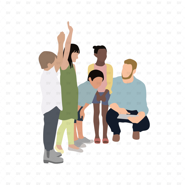 vector school kids