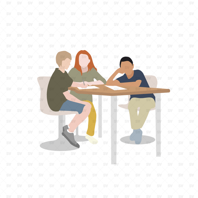 vector school kids