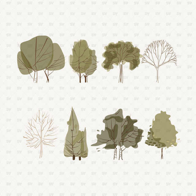 Vector Architectural Trees