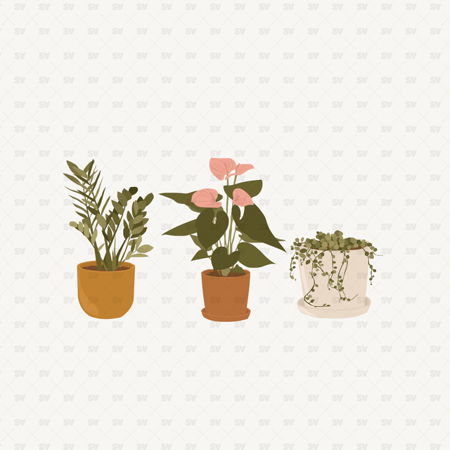 Vector potted Plants architecture