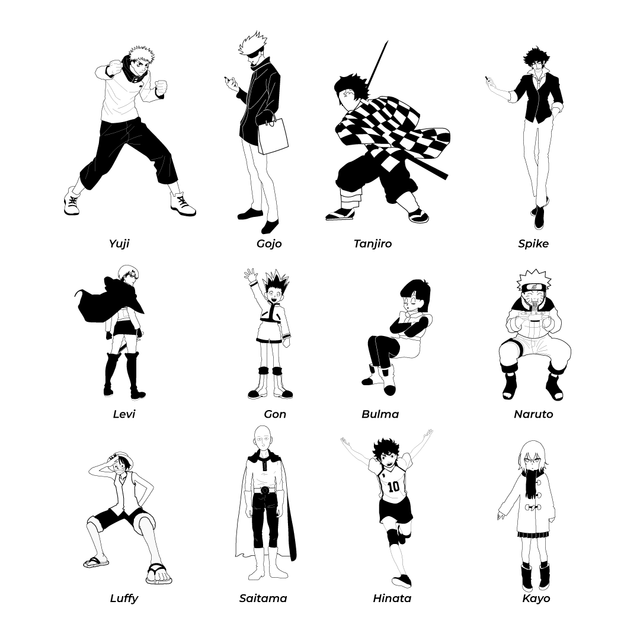 vector anime characters 