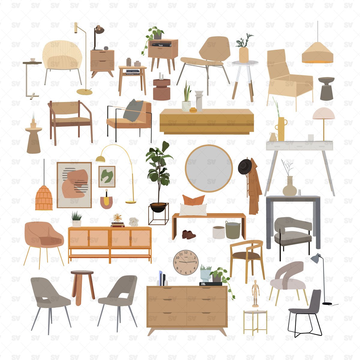 Vector Interior Furniture & Décor Pack – Studio Alternativi