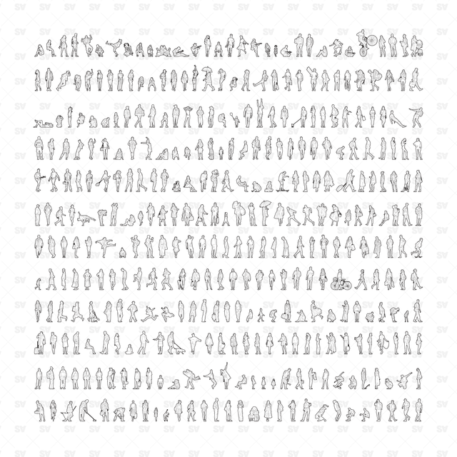 dwg cad vector people 