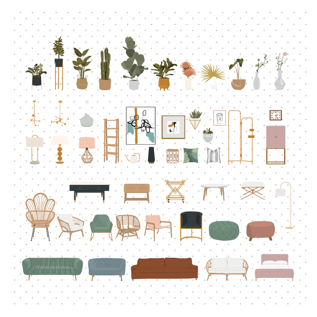 plants furniture vector architecture