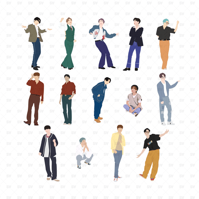 bts members vector png