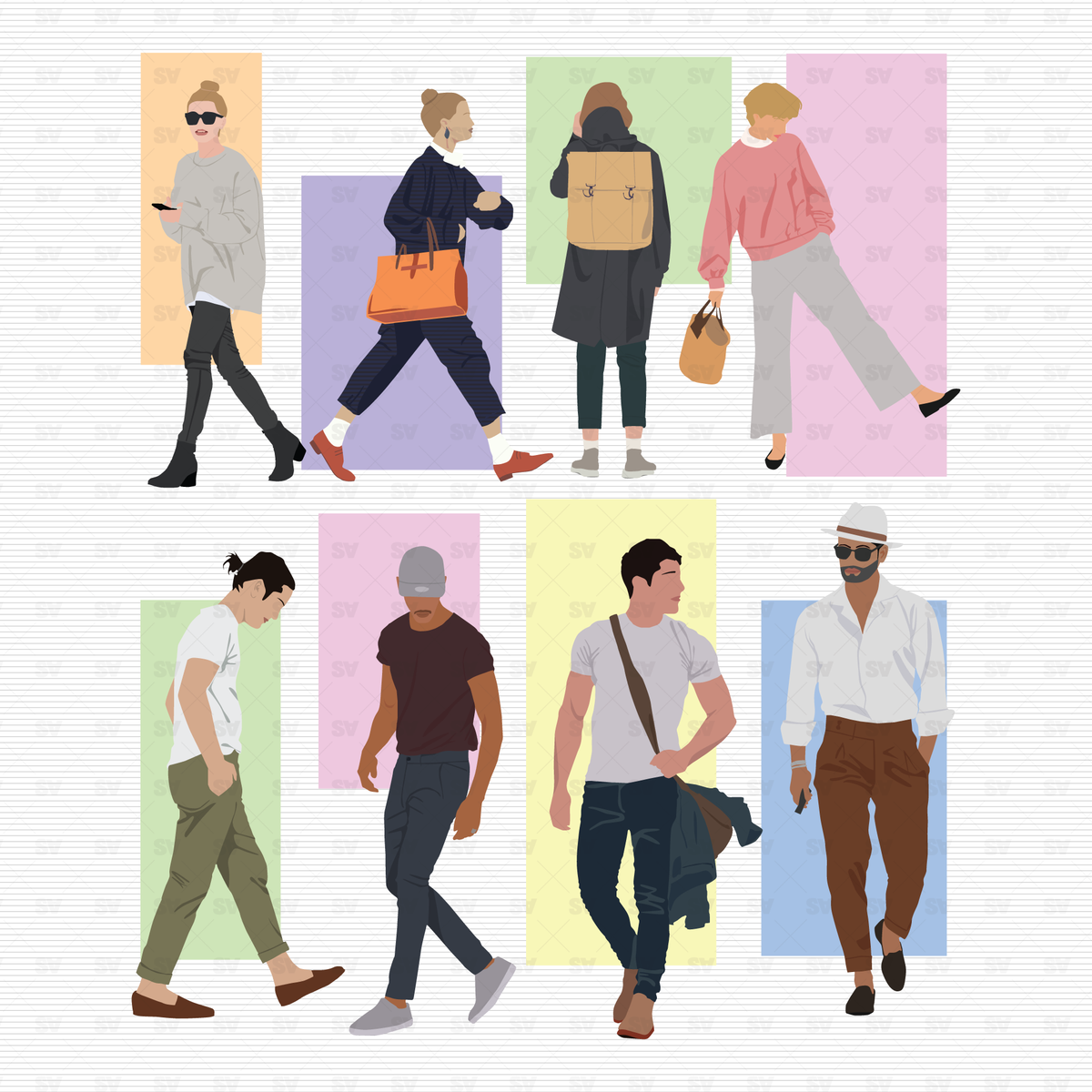 Human Scales 01 - Pack of 8 Illustrated Characters – Studio Alternativi