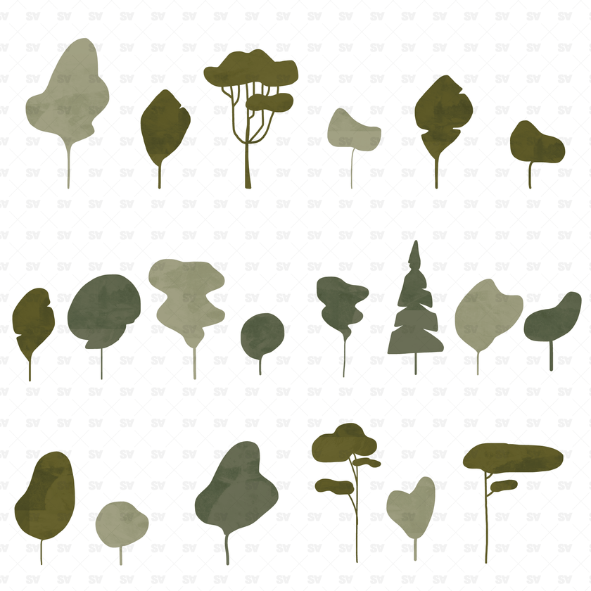 Vector Abstract Plants & Trees - 20 Figures – Studio Alternativi