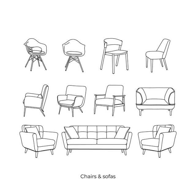 vector cad furniture living room