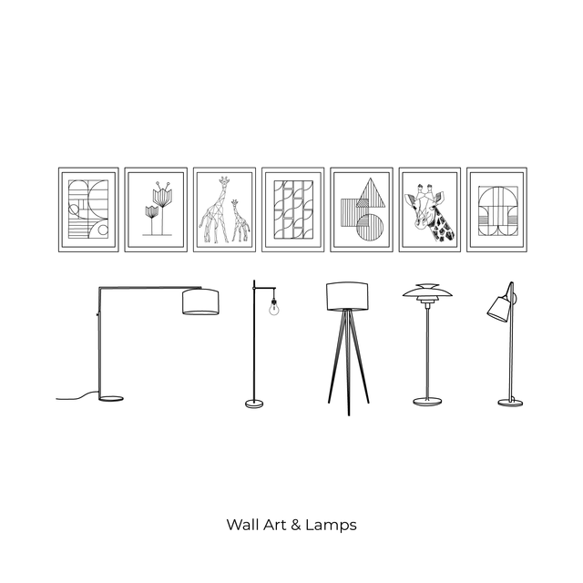 vector cad furniture lamps 