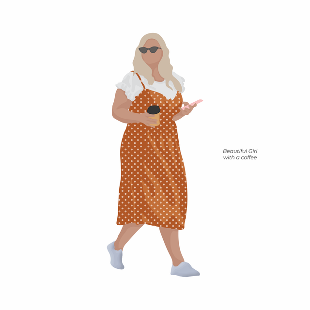 girl walking vector