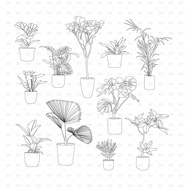 cad Potted Plants
