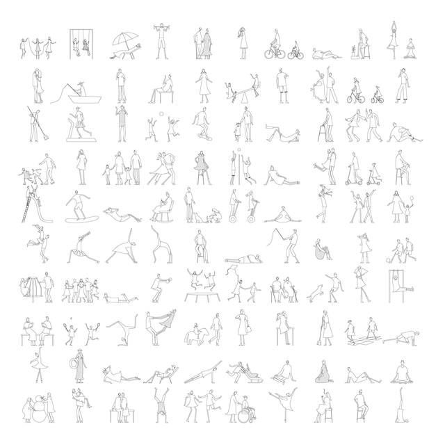 CAD & Vector Detailed Japanese SANAA People Doing Things Mega-Pack (100+ Items)