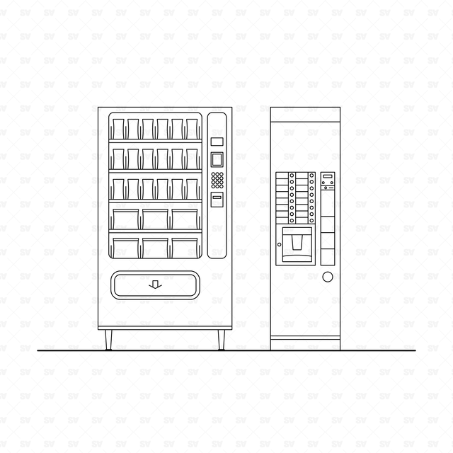 CAD & Vector Vending Machines (Front View)
