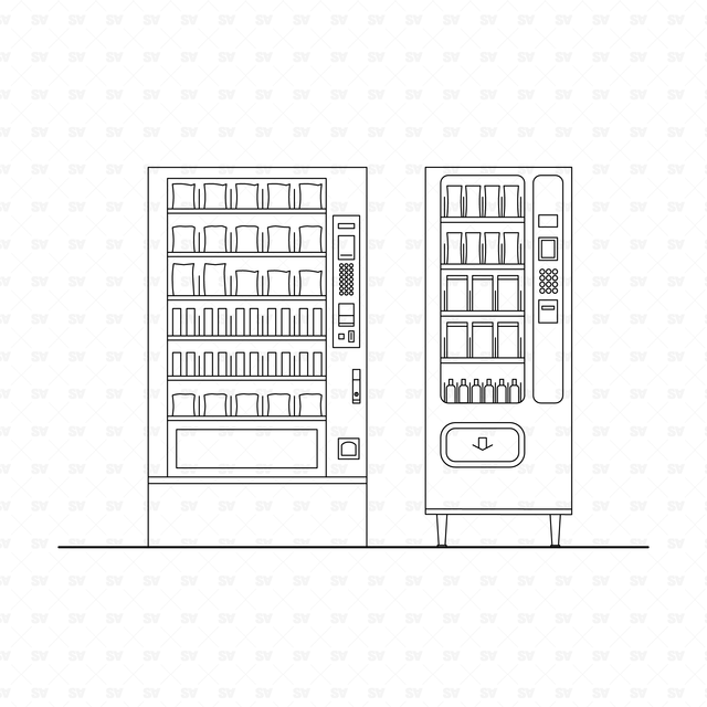 CAD & Vector Vending Machines (Front View)