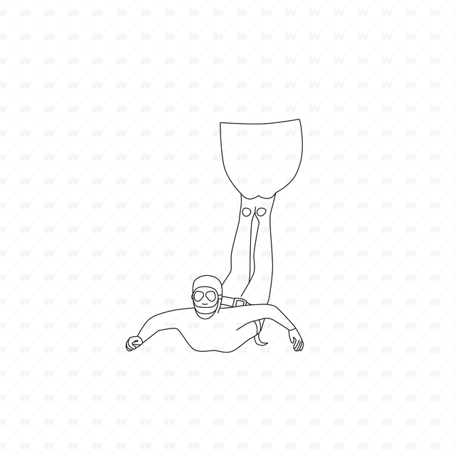 CAD & Vector Divers Set (Top View, Side View, Bottom View)