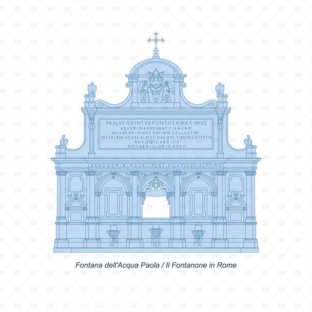 CAD and Vector Italian Fountains