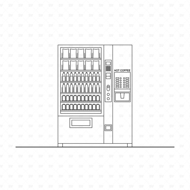 CAD & Vector Vending Machines (Front View)