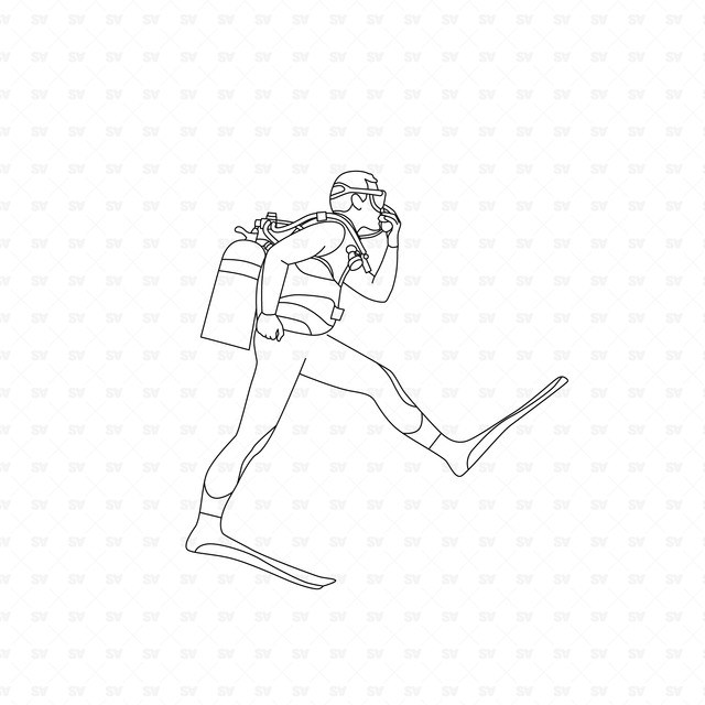 CAD & Vector Divers Set (Top View, Side View, Bottom View)