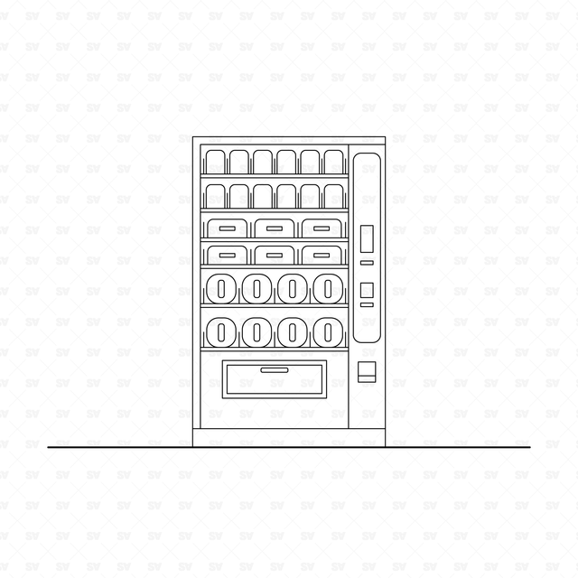 CAD & Vector Vending Machines (Front View)