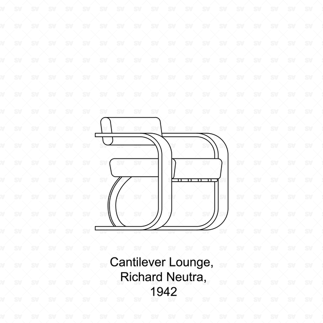 CAD & Vector Modernist, Mid Century Chairs Set