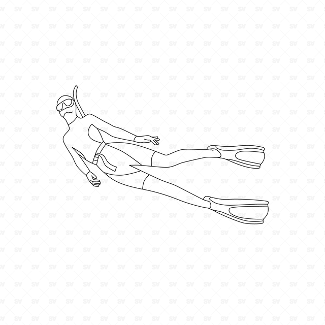 CAD & Vector Divers Set (Top View, Side View, Bottom View)