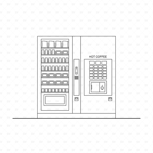 CAD & Vector Vending Machines (Front View)