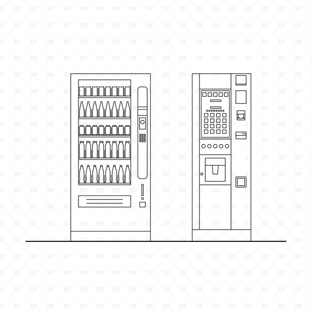 CAD & Vector Vending Machines (Front View)