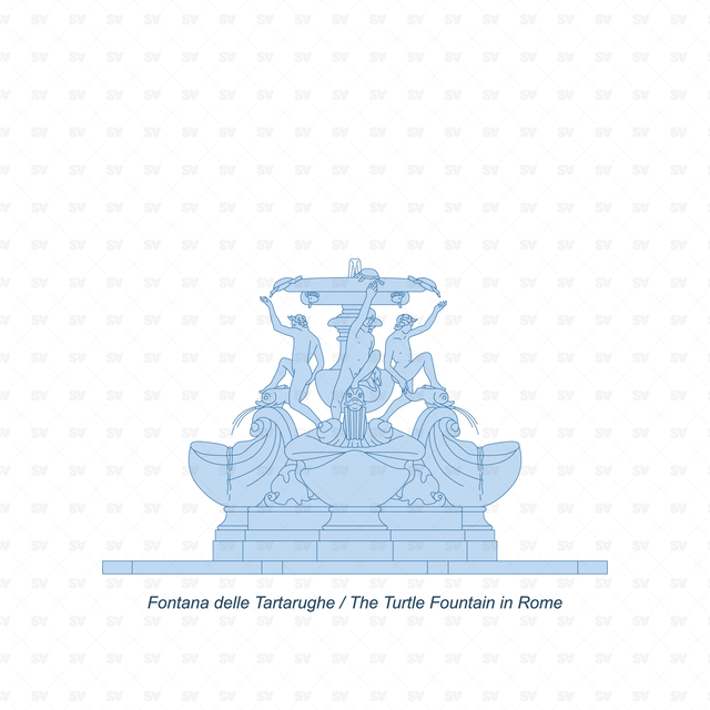 CAD and Vector Italian Fountains