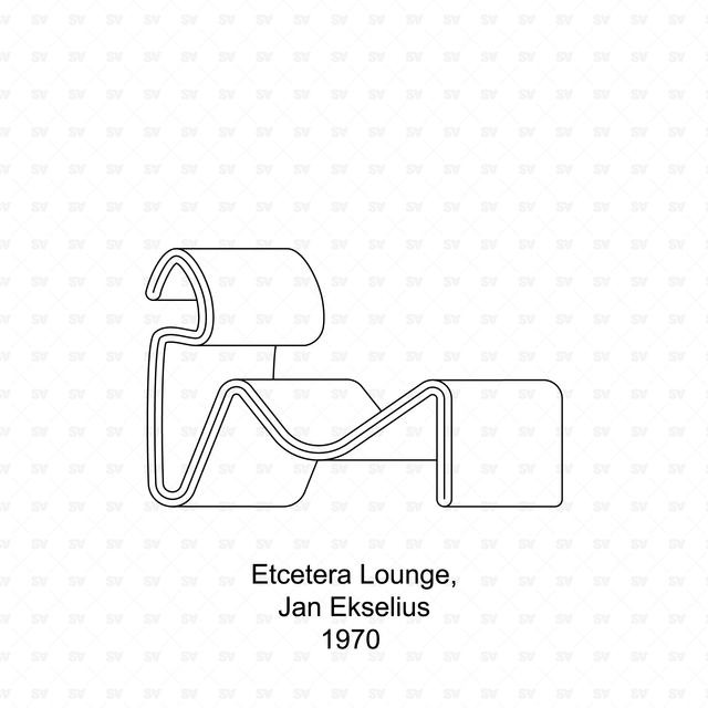 CAD & Vector Modernist, Mid Century Chairs Set