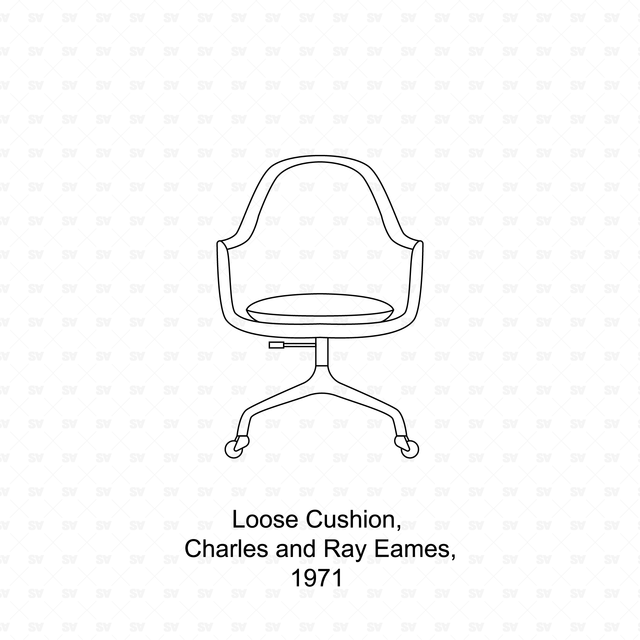CAD & Vector Modernist, Mid Century Chairs Set