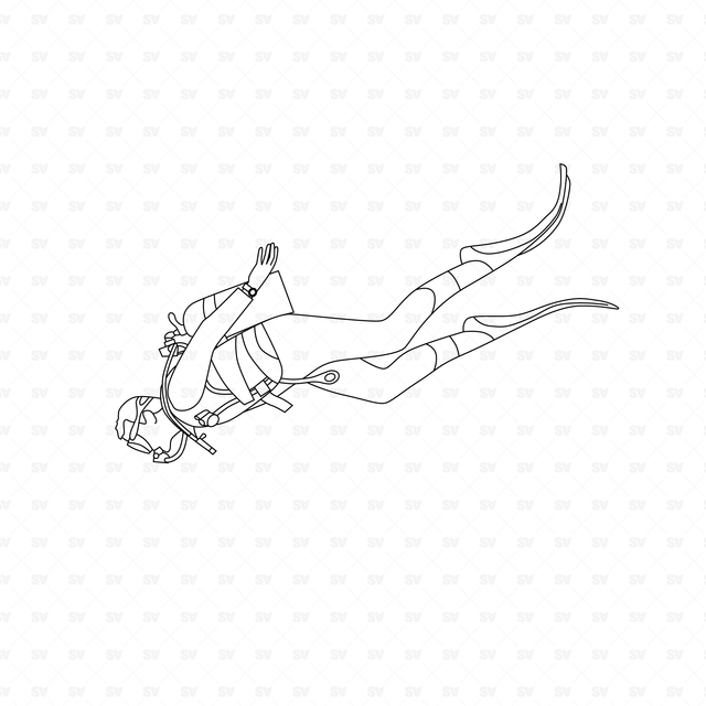 CAD & Vector Divers Set (Top View, Side View, Bottom View)