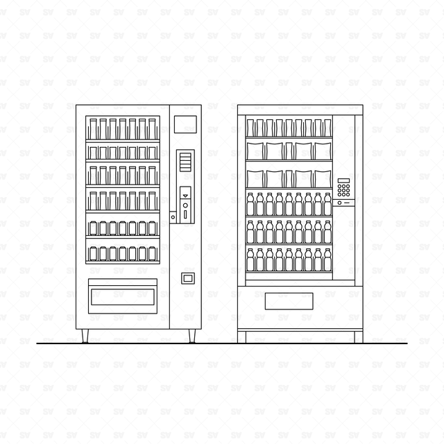 CAD & Vector Vending Machines (Front View)