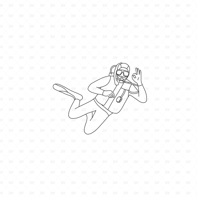 CAD & Vector Divers Set (Top View, Side View, Bottom View)