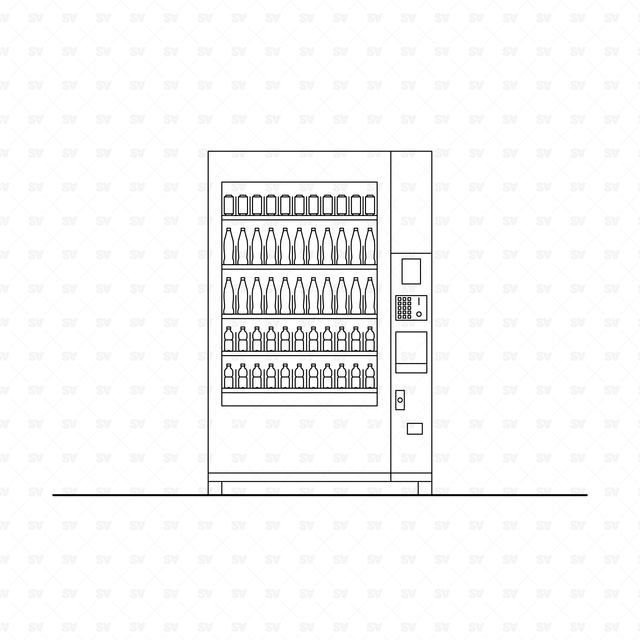 CAD & Vector Vending Machines (Front View)