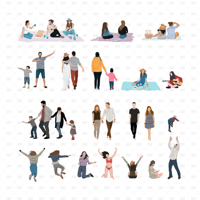 People in the Park (31 Vectors and PNGs)