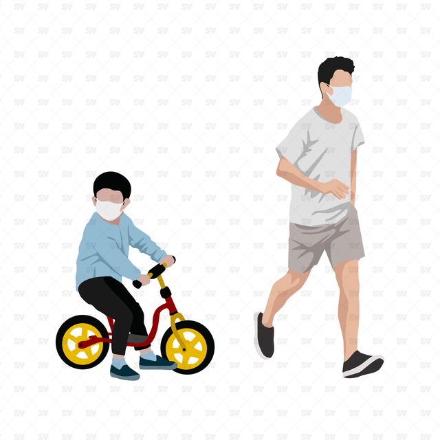 Vector Masked Urban People